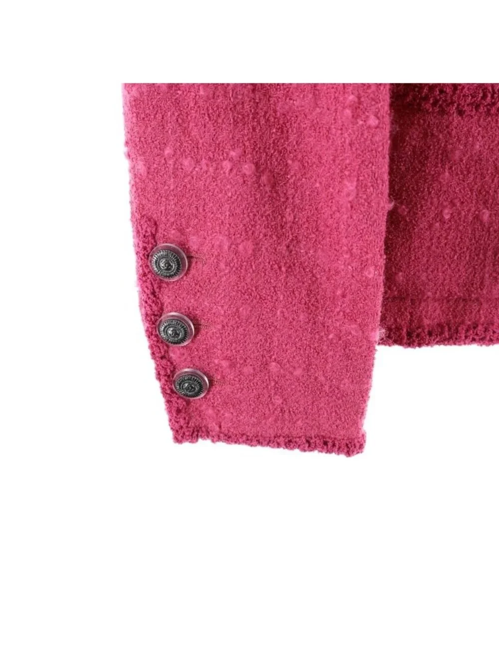 Chanel Coco Buttons Collarless Jacket Pink 38